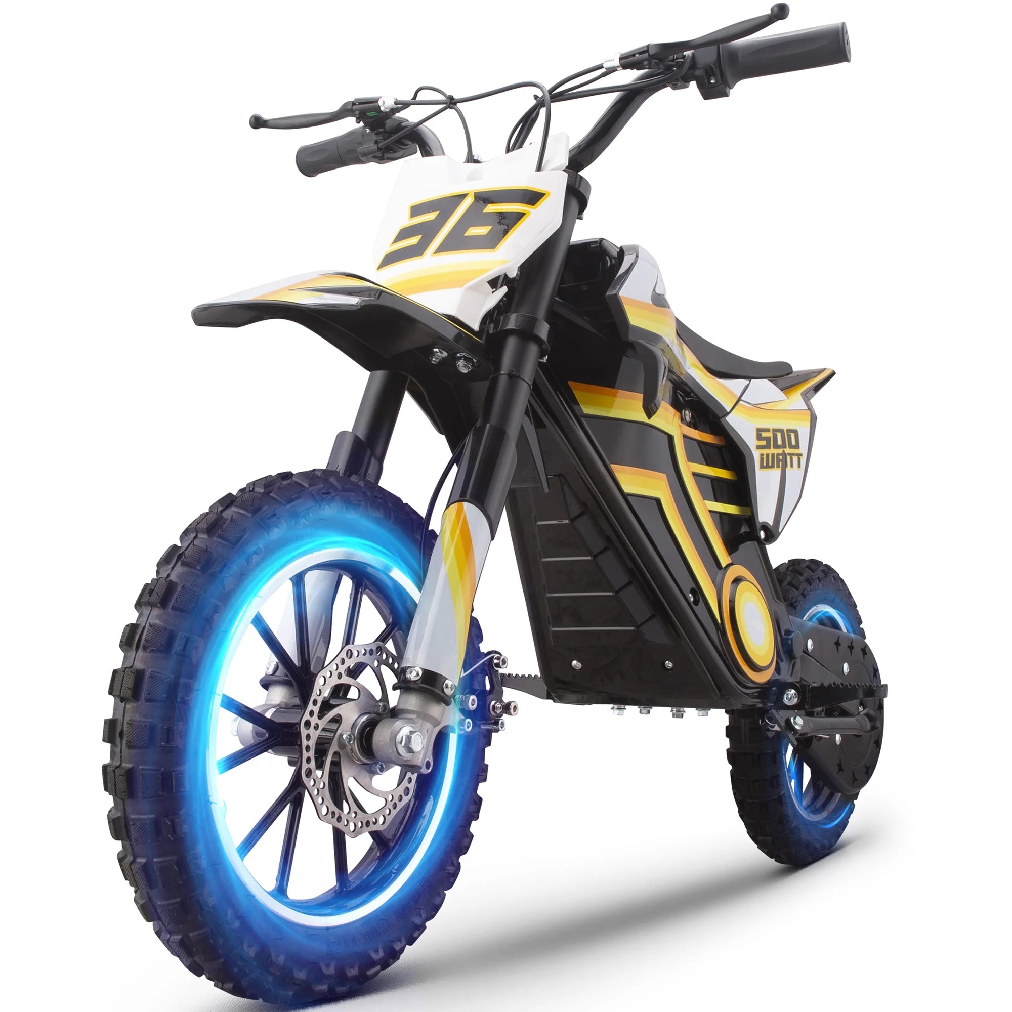 QEASET electric dirt bike, 500W kids dirt bike for Boys Girls Age 8-14, Blue