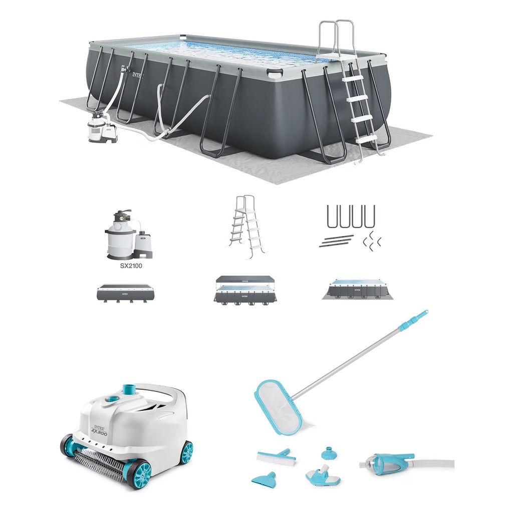 INTEX 24ft x 12ft x 52in Ultra XTR Above Ground Pool, Floats (2 Pack), & Inflatable Cooler