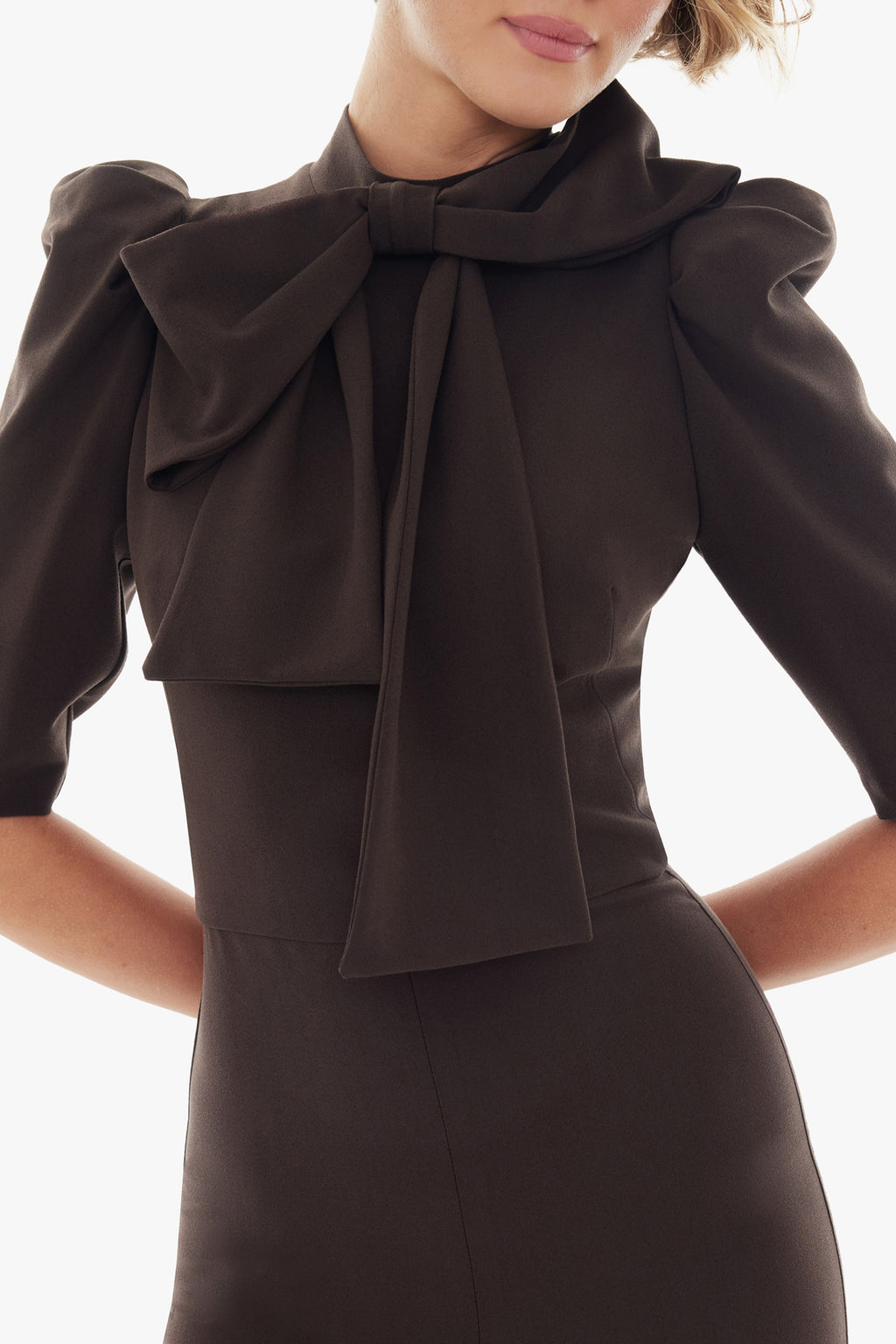 Ara Jumpsuit — Mock Neckline with Statement Bow & Wide-Leg Pants