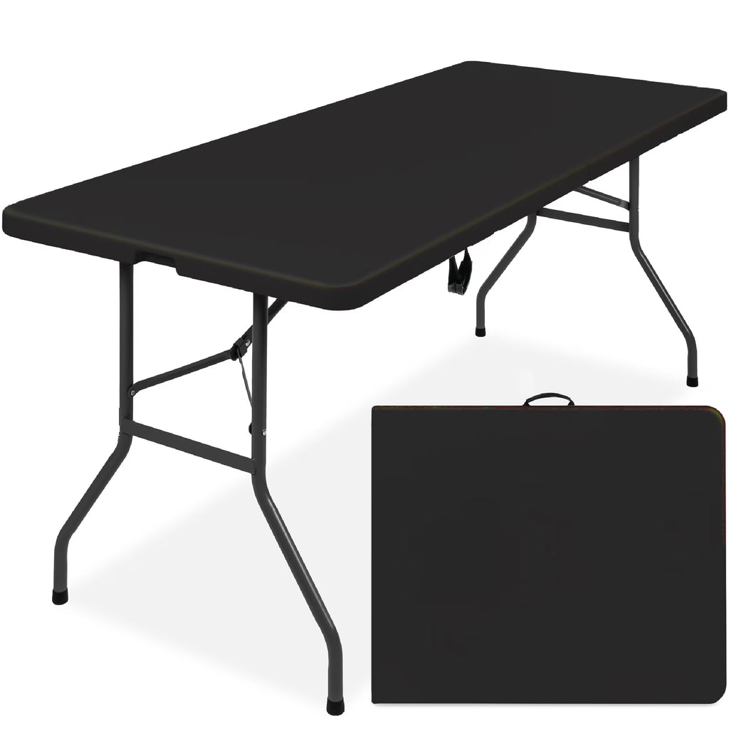 Best Choice Products 6ft Plastic Folding Table, Indoor Outdoor Heavy Duty Portable w/ Handle, Lock - White