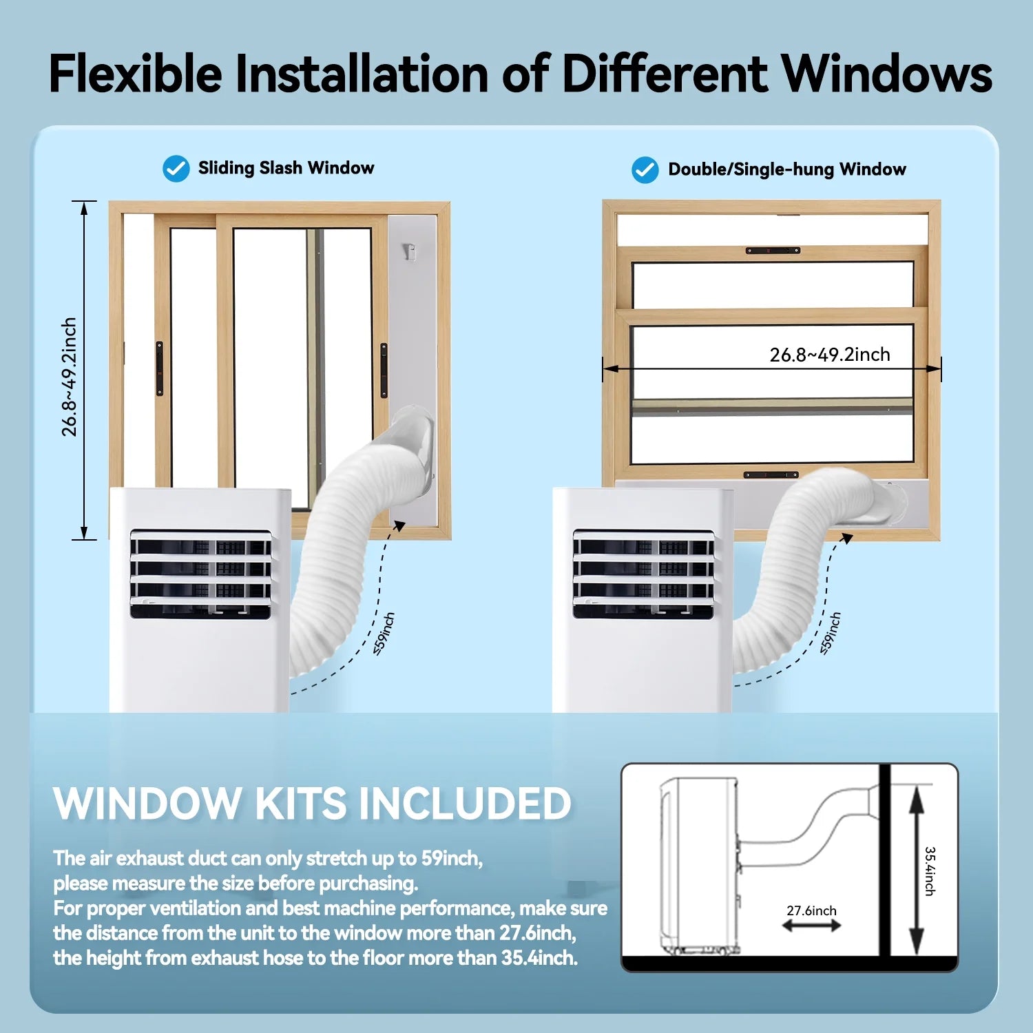 Bapipro 10,000 BTU Smart Portable AC - WiFi/Remote, 4-in-1 for 300 Sq.Ft, 24H Timer, Window Kit, ??55dB, ETL Certified