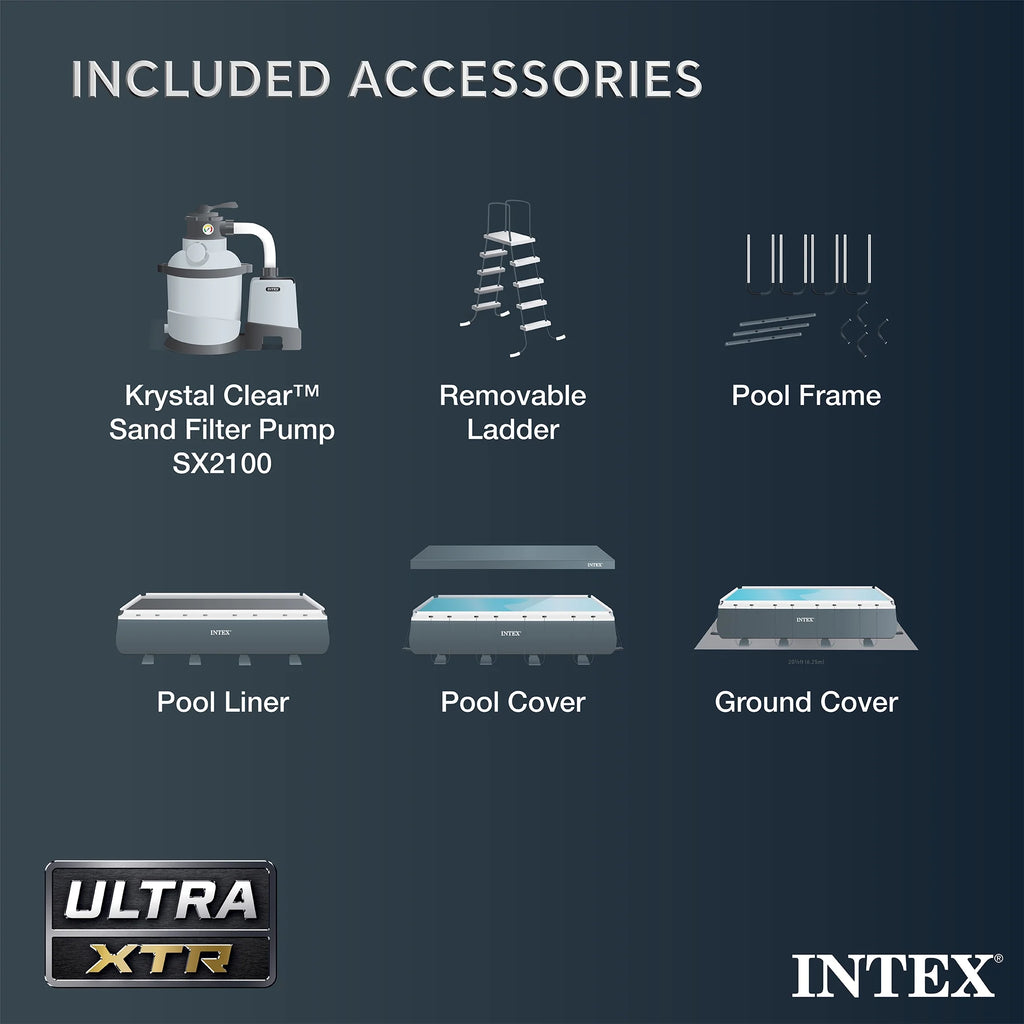 INTEX 24ft x 12ft x 52in Ultra XTR Above Ground Pool, Floats (2 Pack), & Inflatable Cooler