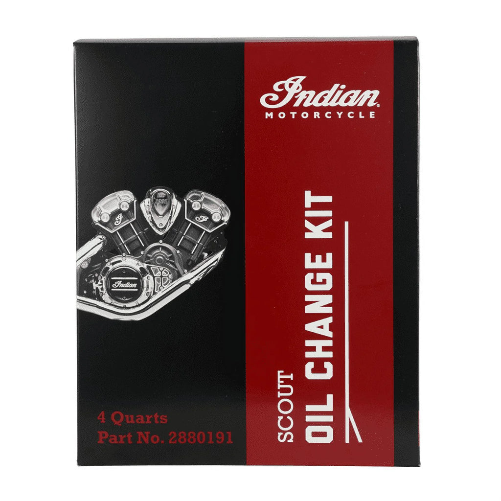 Indian Motorcycle Scout Oil Change Kit with Full Synthetic 15W-60 Motor Oil, 4 Quarts, 2 Washers