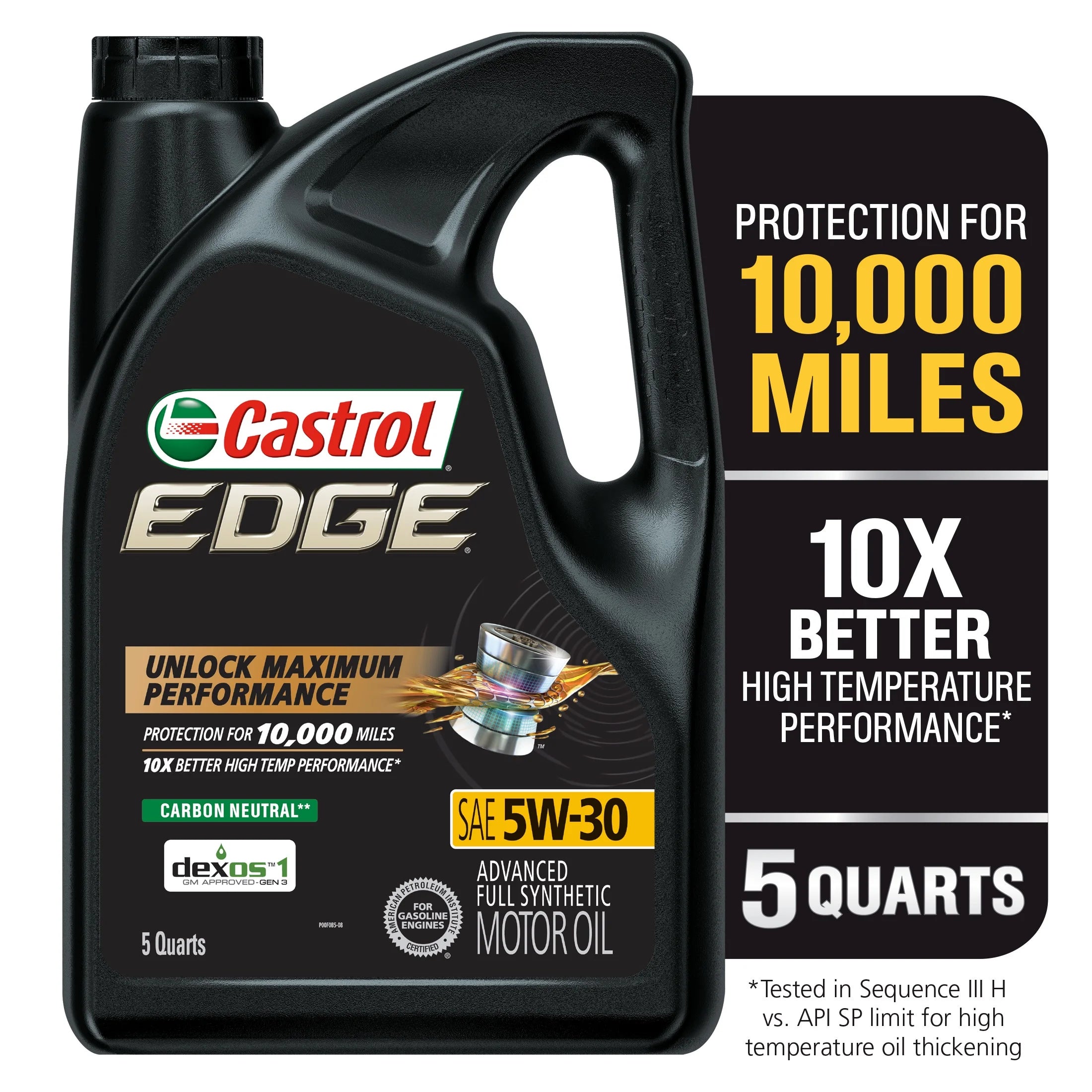 Castrol EDGE 5W-30 Advanced Full Synthetic Motor Oil, 5 Quarts, Case of 3