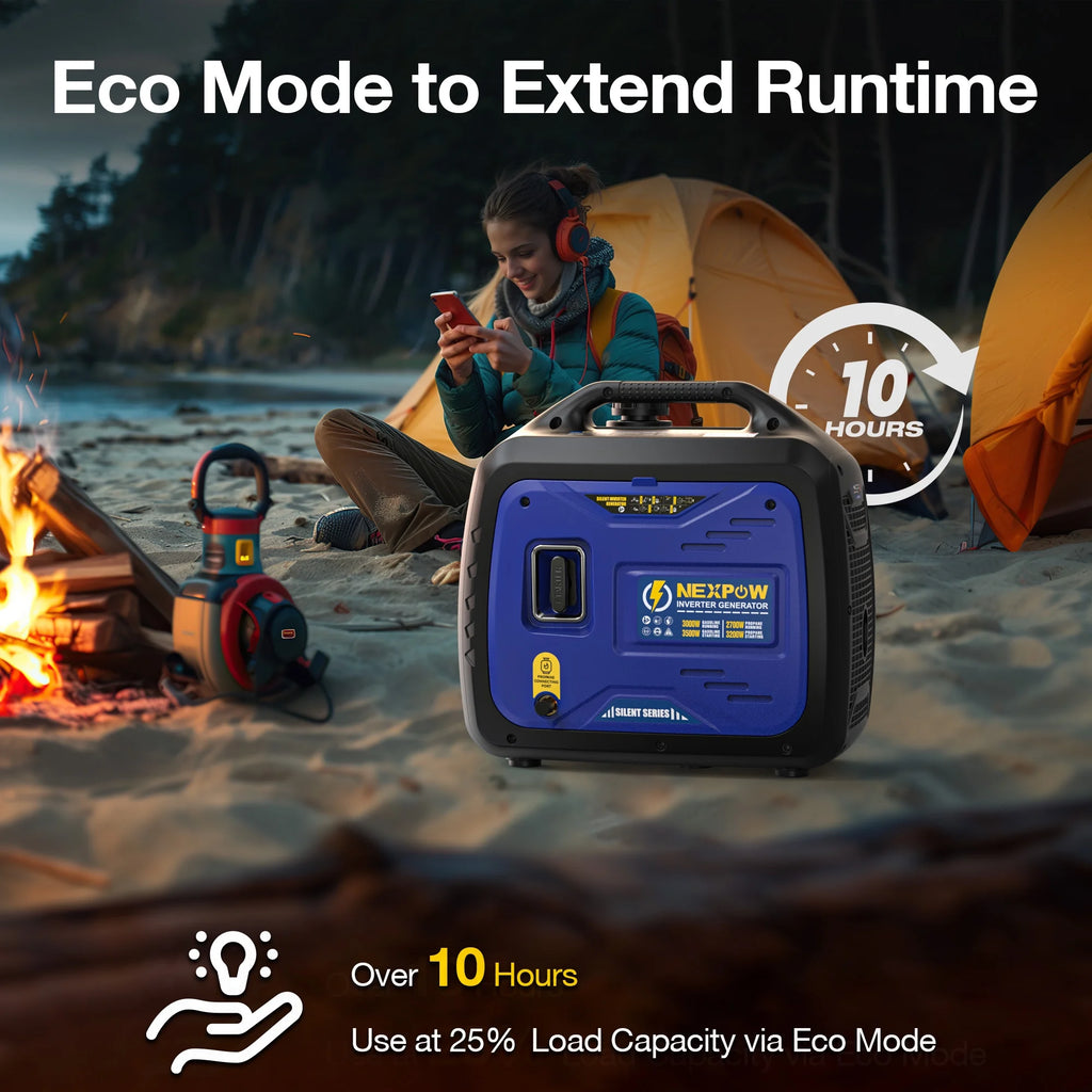 NEXPOW 2250W Portable Inverter Generator, Gasoline Power Quiet Lightweight for Backup Home & Camping, Eco-Mode Feature, Parallel Capability, EPA Compliant