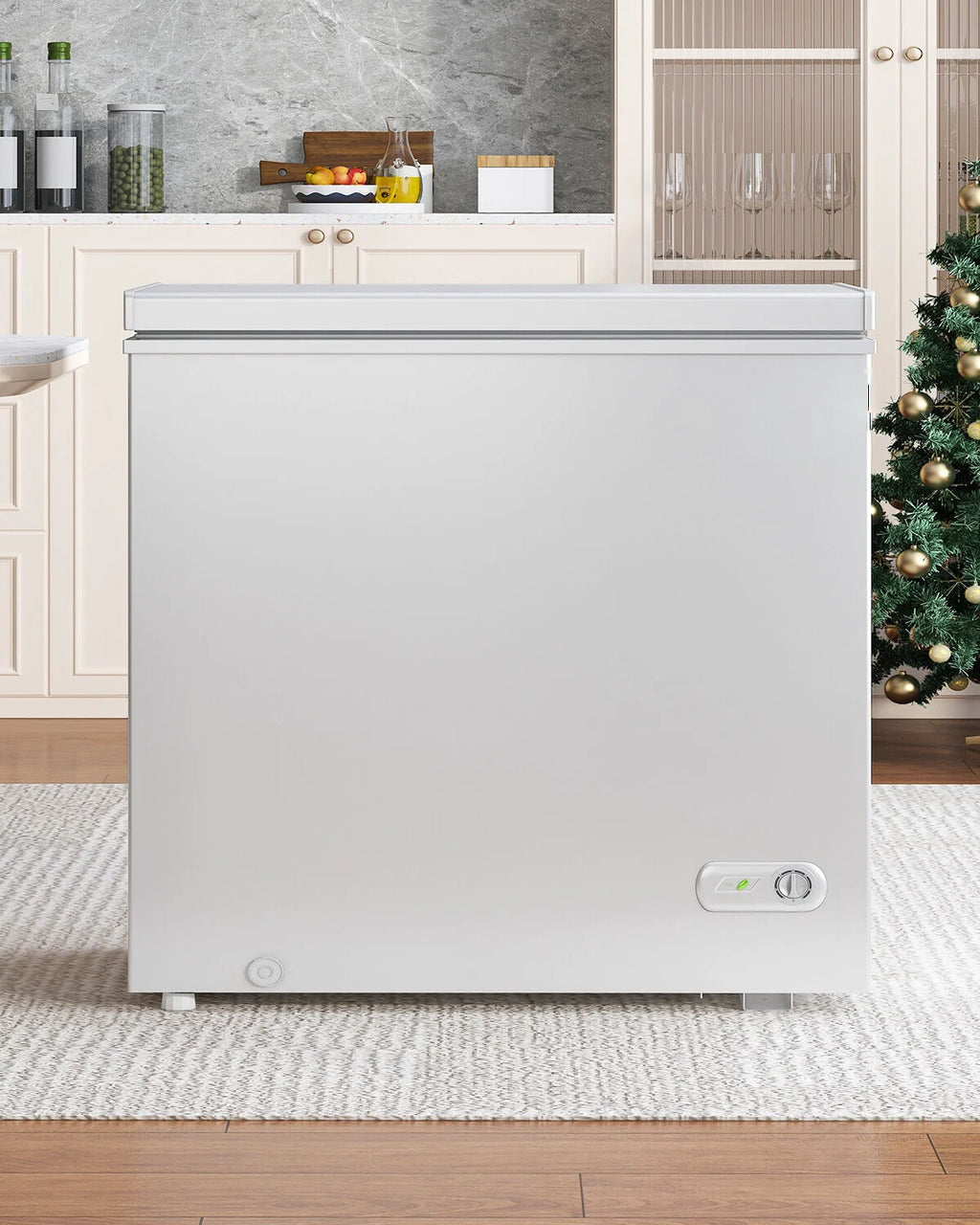 DISHUP 10.0 Cu.Ft Chest Freezer, Deep Freezer with Removable Basket, Adjustable Temperature, for Home/Office/Garage/Bar