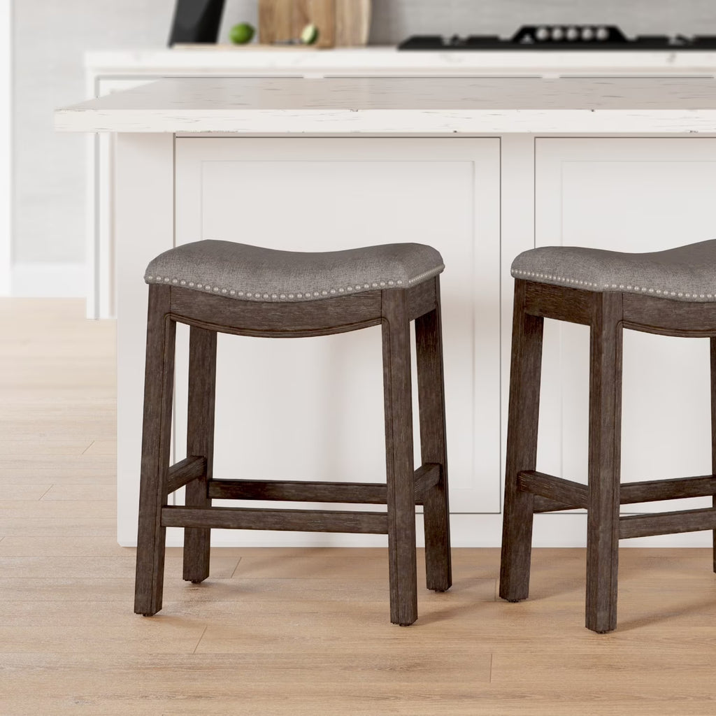 New Ridge Home Goods 26" Saddle Wood Counter Height Stool Weathered Natural