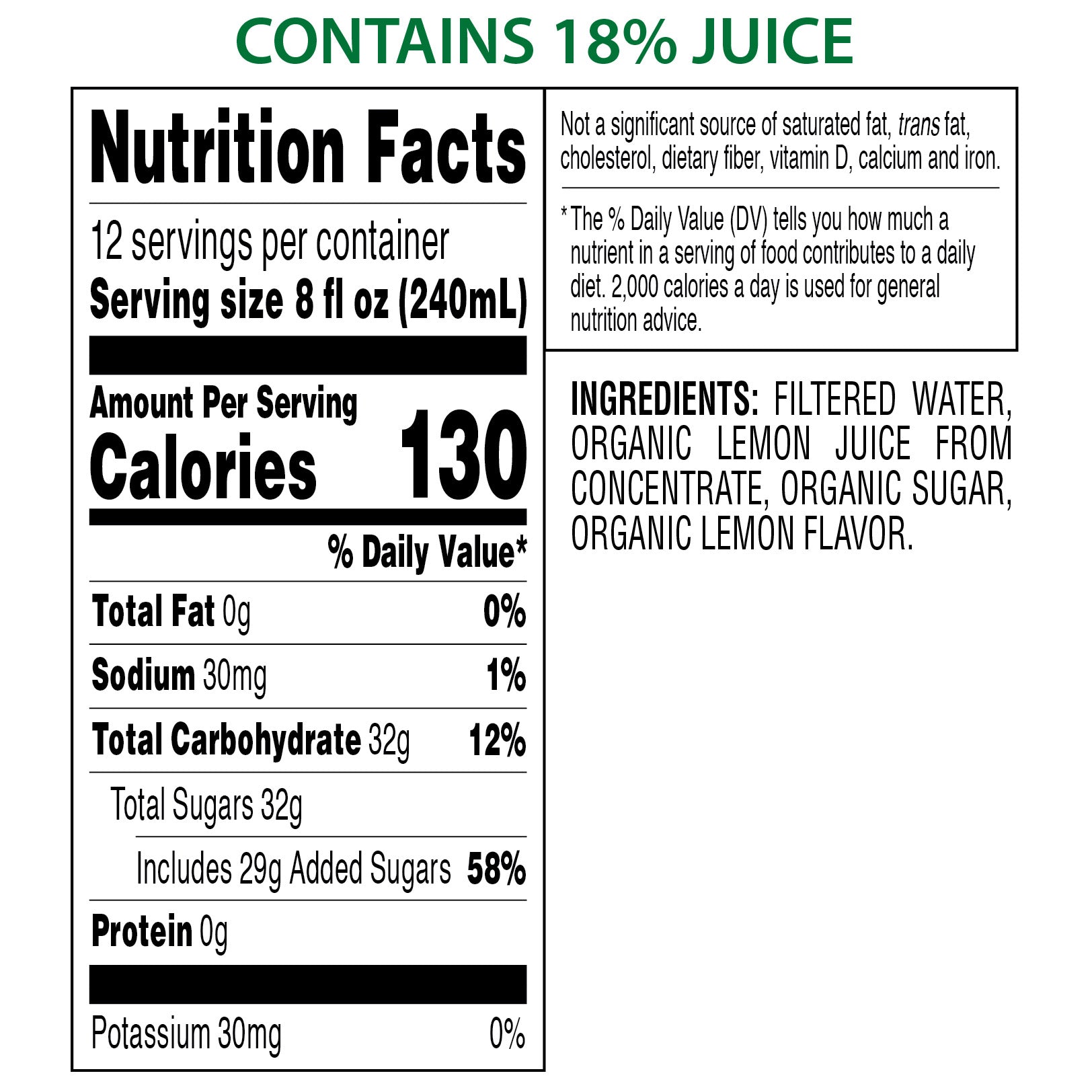Kirkland Signature, Organic Lemonade, 96 fl oz, 2-count