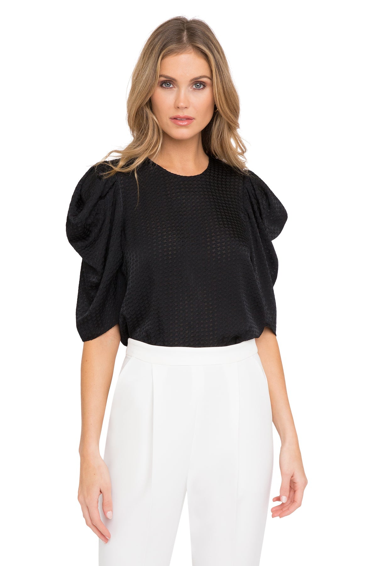 Cropped Straight Pant with Subtle Flare — Pleated Front & Hidden Closure
