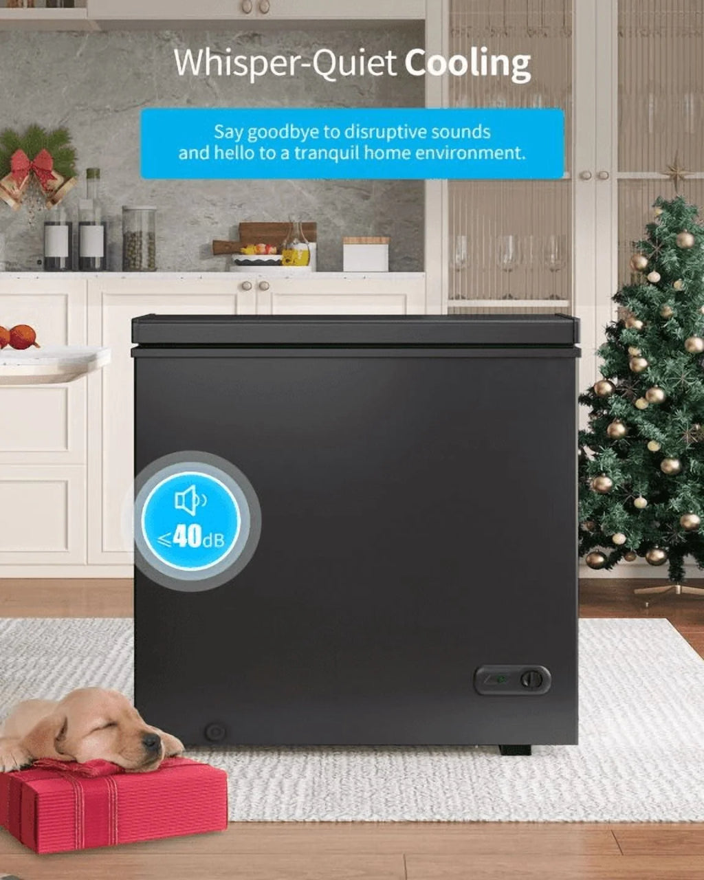 DISHUP 10.0 Cu.Ft Chest Freezer, Deep Freezer with Removable Basket, Adjustable Temperature, for Home/Office/Garage/Bar