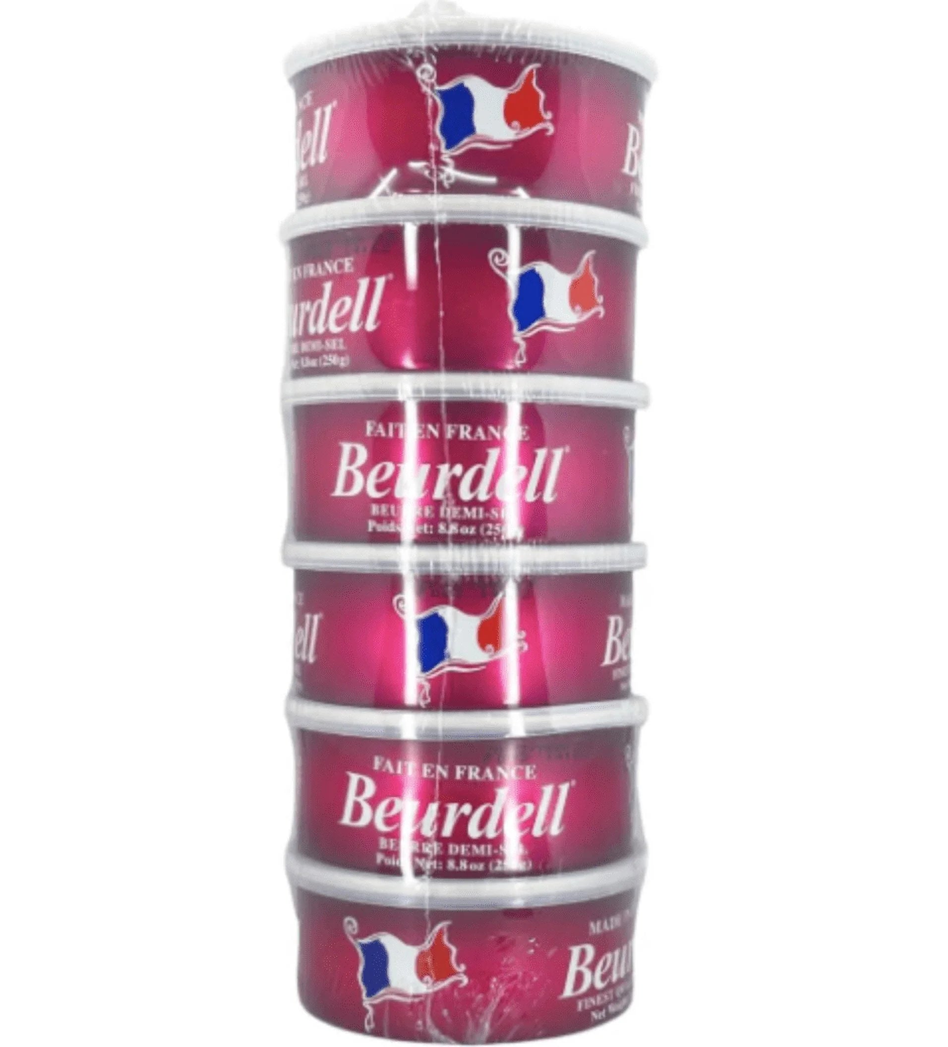 Beurdell Canned French Butter �C 100% Natural Salted Pasteurized Real Butter | Long Shelf Life Emergency Survival Food | Great for Cooking, Baking, RV & Camping | Pull Top Lid | Pack of 24 | France