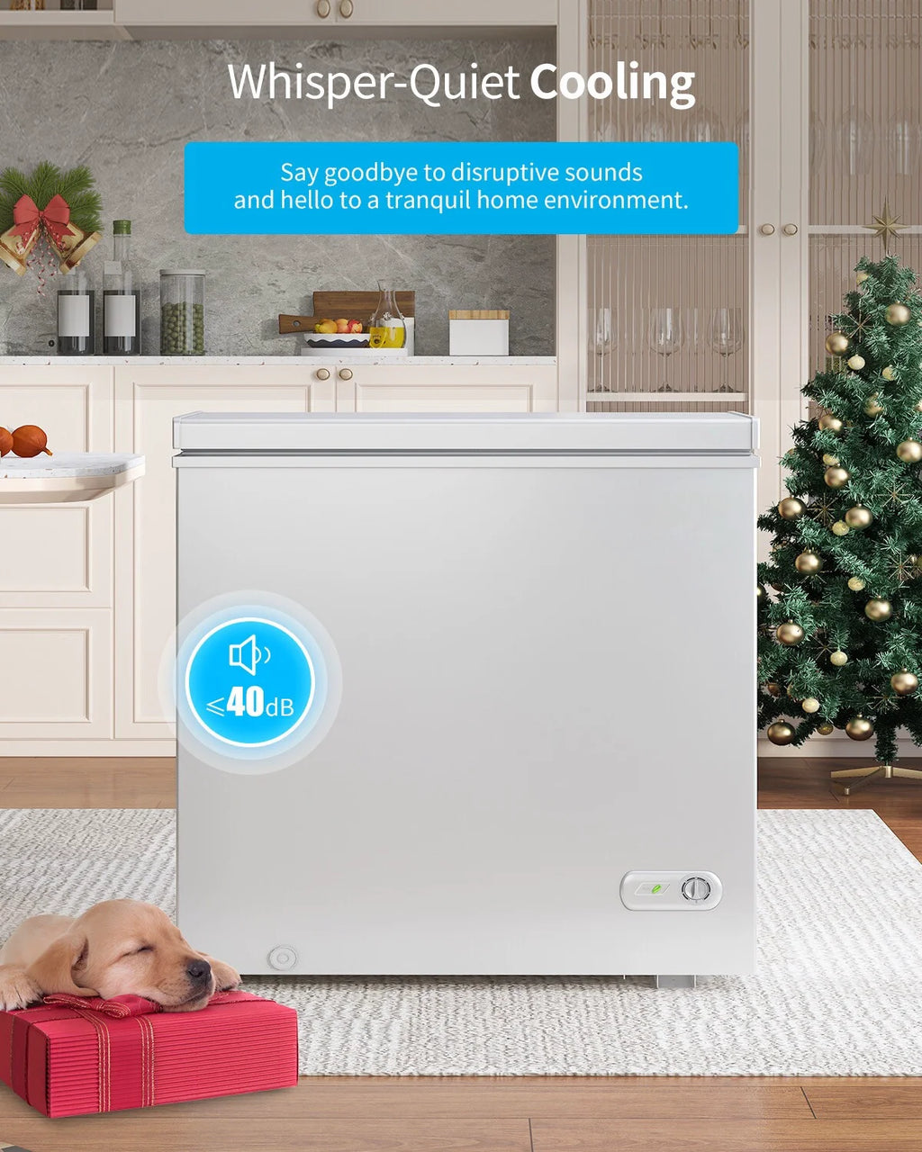 DISHUP 10.0 Cu.Ft Chest Freezer, Deep Freezer with Removable Basket, Adjustable Temperature, for Home/Office/Garage/Bar