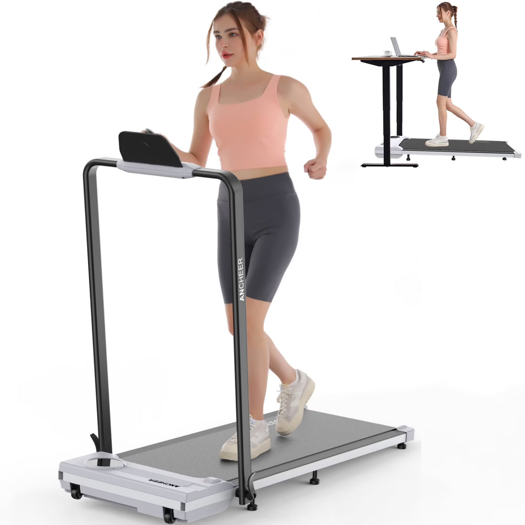 ANCHEER Portable Folding Walking Pad 300lb, 7.5 MPH Under Desk Treadmill with Remote Control & LED Display,2 in 1 Walking Pad Treadmill for Home/Office/Exercise(Pink)