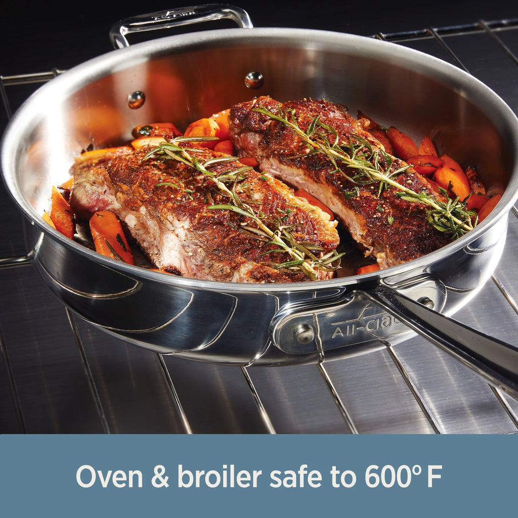 All-Clad D3 Stainless 3-ply Bonded Cookware, Sauce Pan with lid, 3 quart