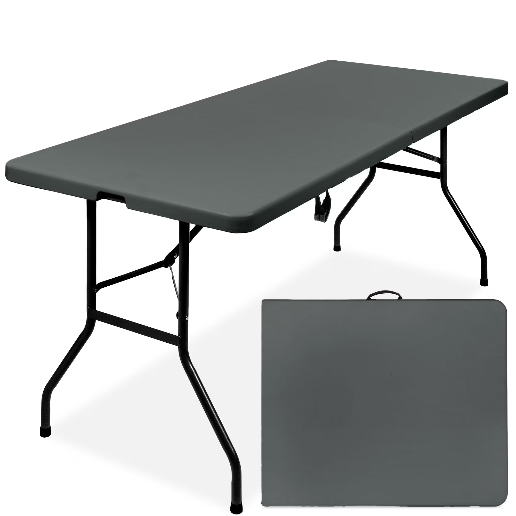 Best Choice Products 6ft Plastic Folding Table, Indoor Outdoor Heavy Duty Portable w/ Handle, Lock - White