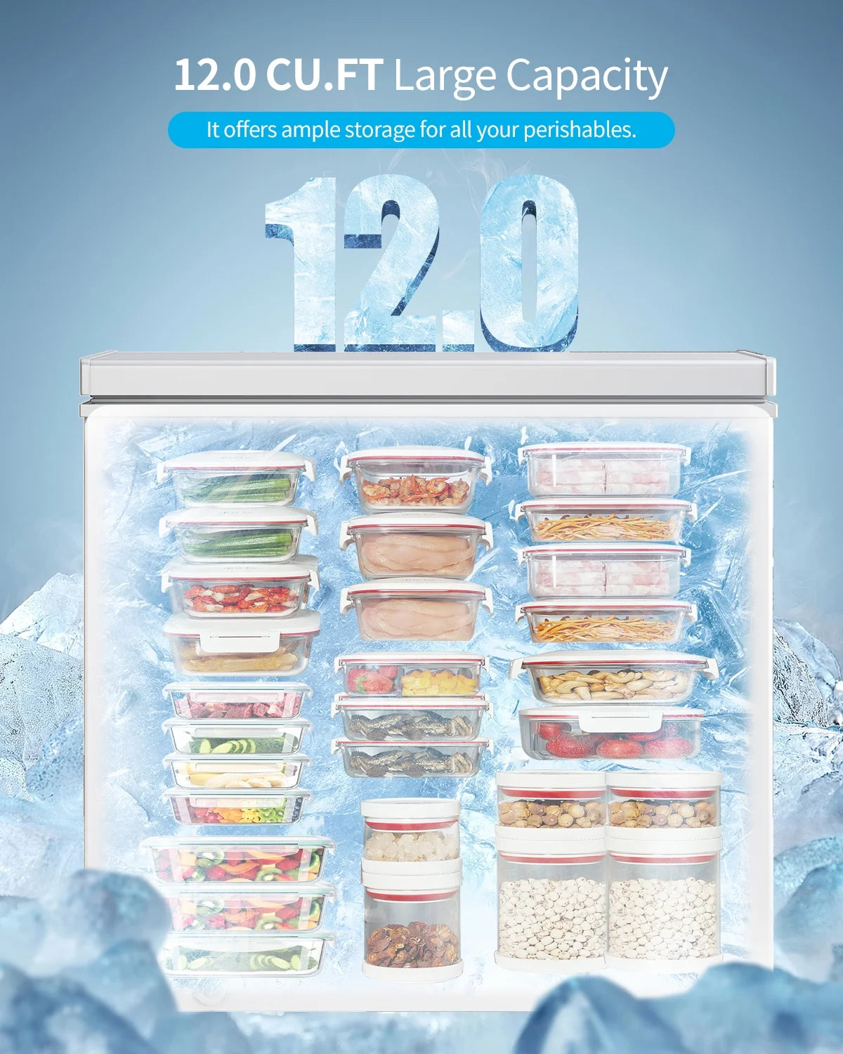 DISHUP 10.0 Cu.Ft Chest Freezer, Deep Freezer with Removable Basket, Adjustable Temperature, for Home/Office/Garage/Bar