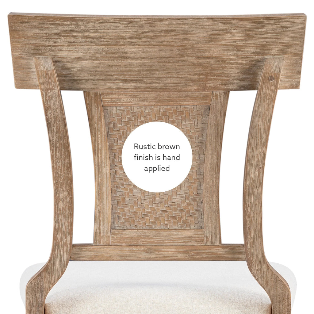 Linon Rylan 30" Bar Stool, Rustic Brown Finish with Beige Fabric