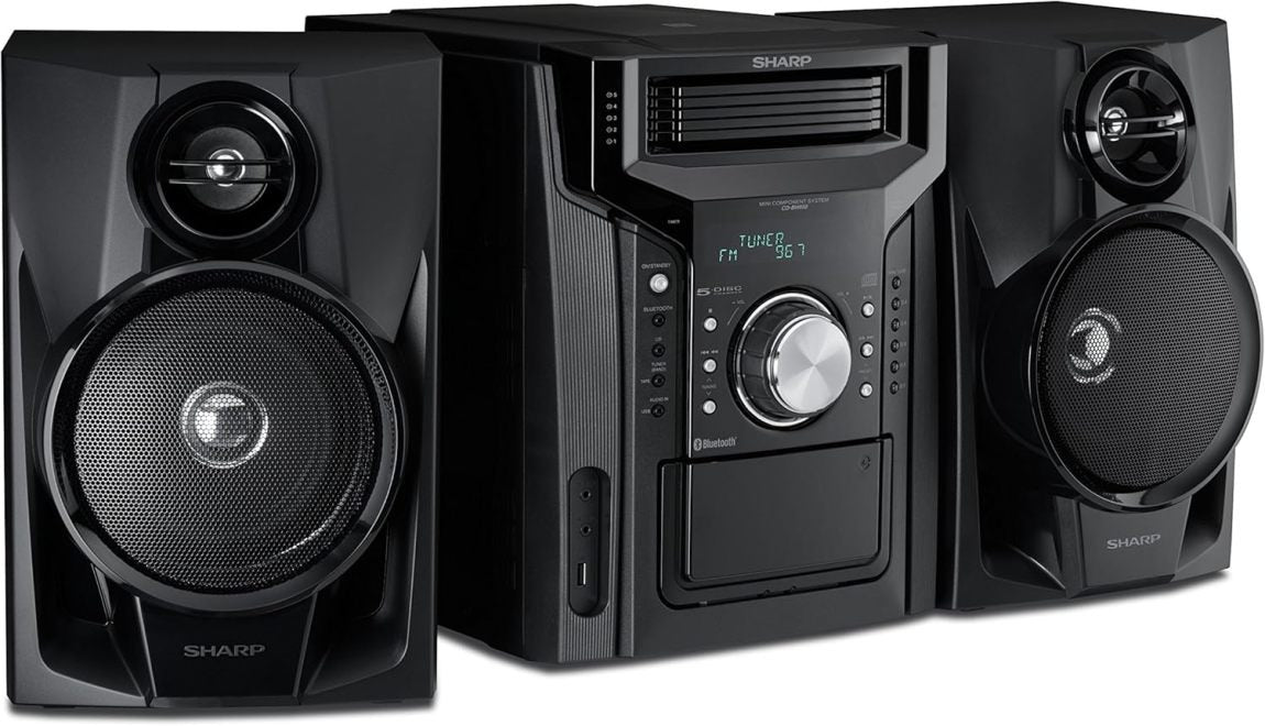 CD-BH950 240W 5-way mini bookshelf speaker system with cassette deck and Bluetooth