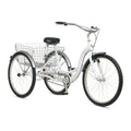2025 Schwinn Meridian Adult Tricycle, Men's and Women's Beach Cruiser, 26-inch Wheels, Low Step-Through, Wide Saddle, Folding Rear Basket.