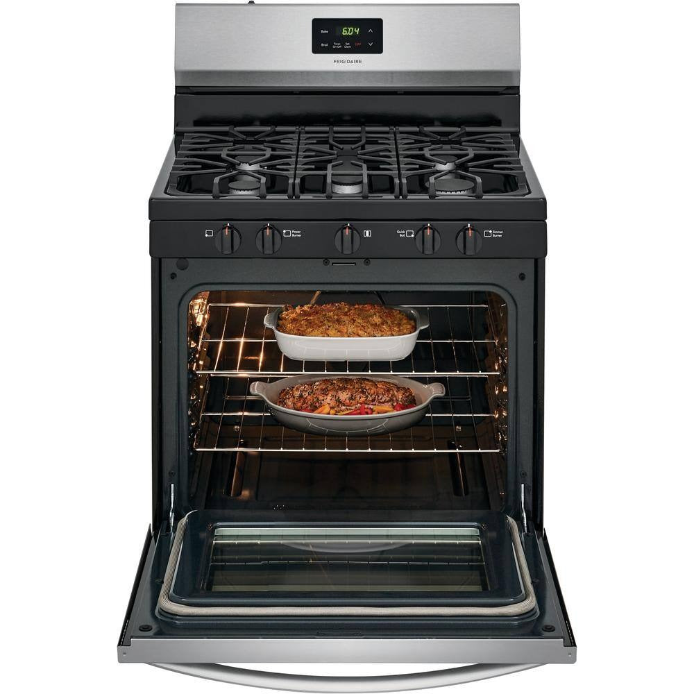Frigidaire 30 inch (76 cm) wide freestanding 5-burner stainless steel gas hob FCRG3052AS