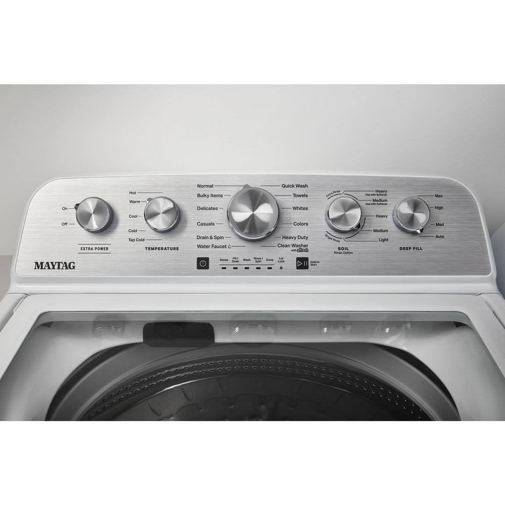 Maytag Top-Loading Washing Machine with 4.8 Cubic Foot Capacity and Extra Power Boost, White – MVW5430MW