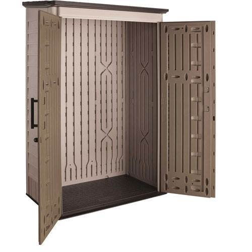 Rubbermaid garden shed, model 2025, 52 cubic feet (approx. 1.47 m³), weatherproof, lockable doors