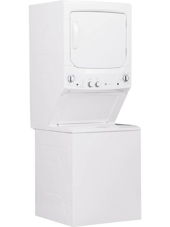 Laundry Center 2025 with 3.8 cubic foot (approx. 108 liters) top-loading washing machine and 5.9 cubic foot (approx. 167 liters) electric dryer – White