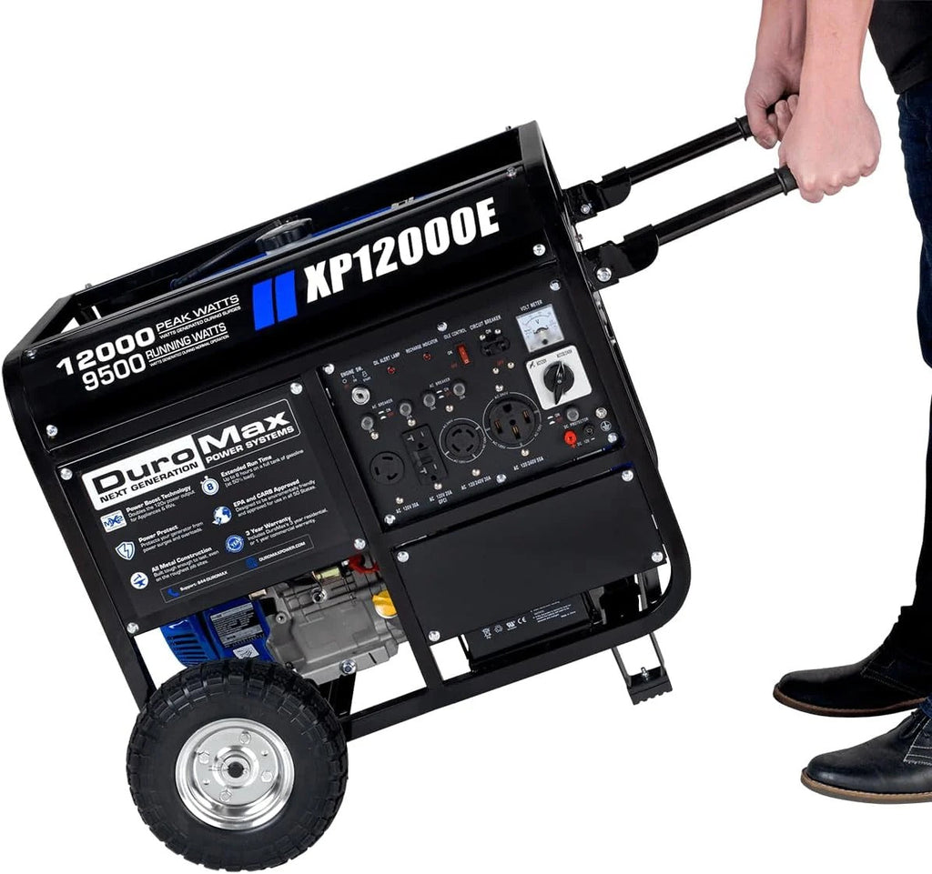Portable 13000-watt generator with dual-fuel operation (gasoline & propane), electric start, emergency power supply for the whole house, switchable, suitable for motorhomes and emergencies