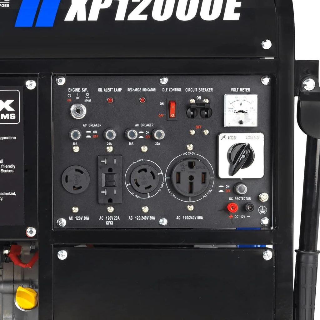Portable 13000-watt generator with dual-fuel operation (gasoline & propane), electric start, emergency power supply for the whole house, switchable, suitable for motorhomes and emergencies