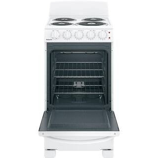 20-inch electric oven with 4 cooking zones, freestanding, in white