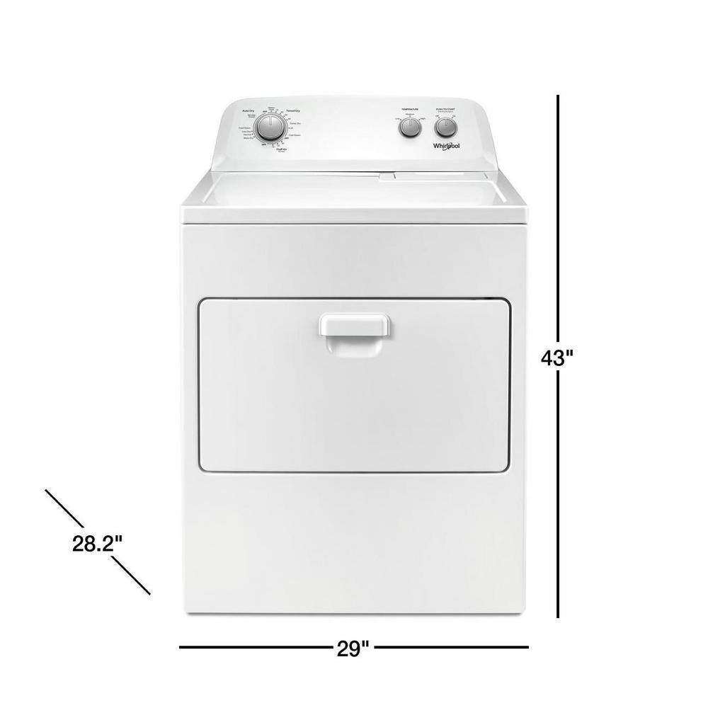 Whirlpool 7.0 cu. ft. electric clothes dryer, AutoDry™ system, Wrinkle Shield™, white (2025 model year)