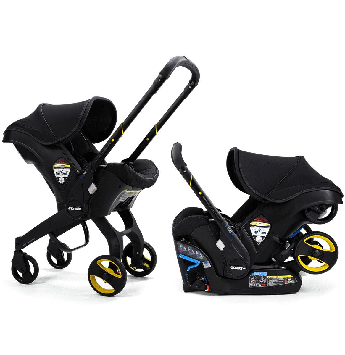 Stroller combination consisting of infant car seat and LATCH base (model year 2025) – Midnight Edition | From car to stroller in seconds, airplane-compatible, including accessory bag