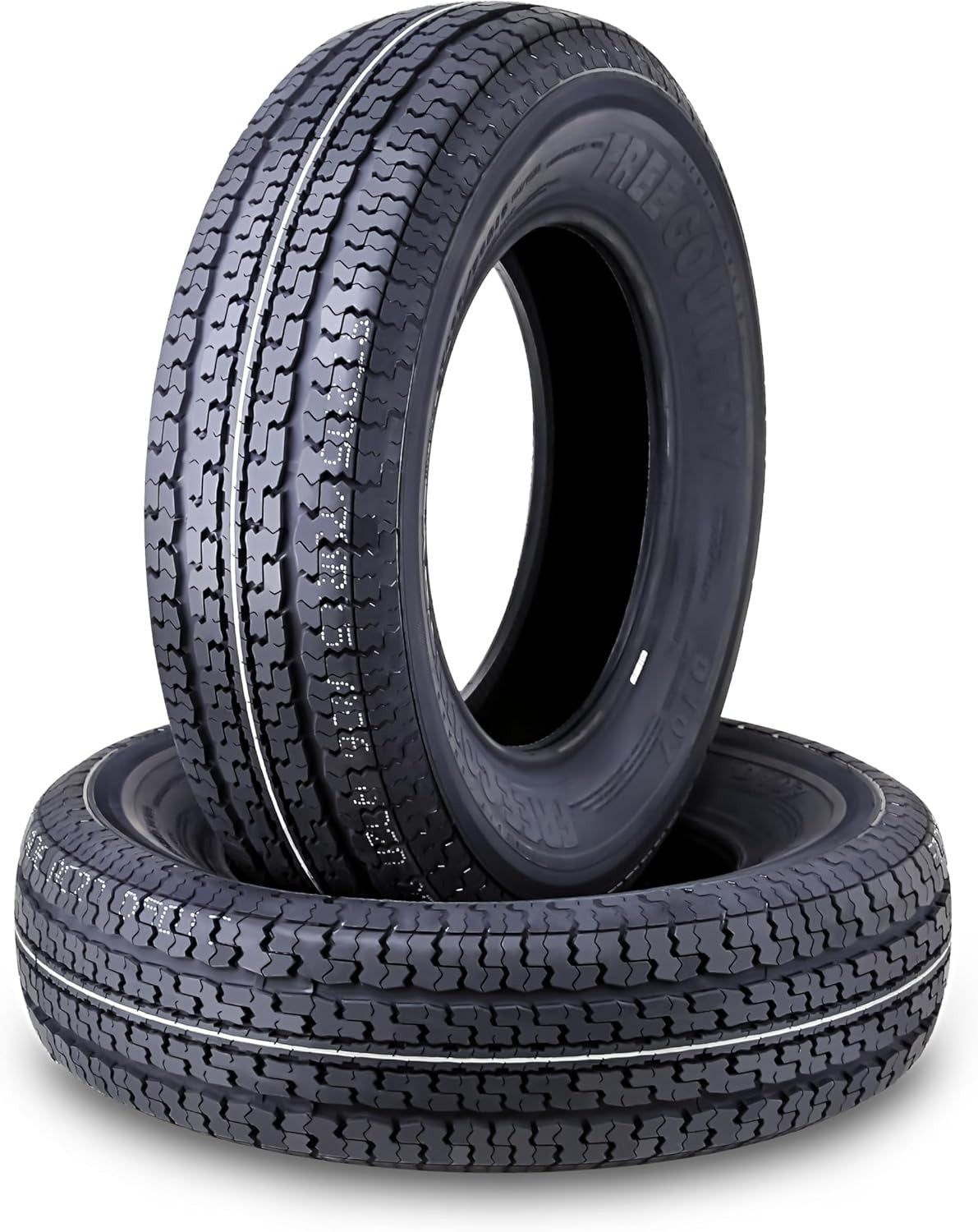 Set of 4 heavy-duty trailer tires ST205/75R15 205 75 15 10-ply, load class E, steel-belted radial tires with abrasion protection