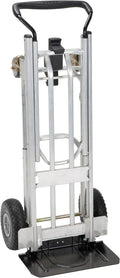 4-in-1 folding hand truck with puncture-proof wheels