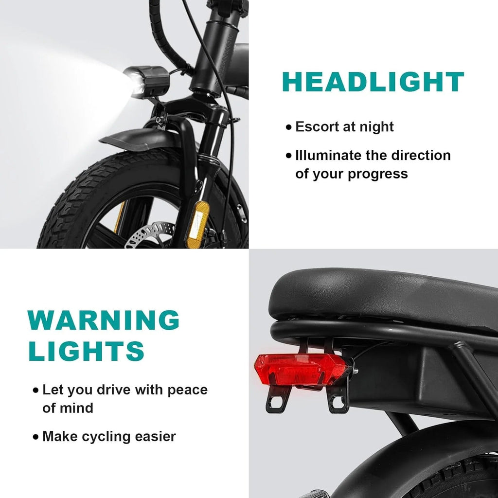 Electric bicycle for adults and teenagers, foldable e-bike for commuters and city use, foldable e-bike motor 48V 24MPH
