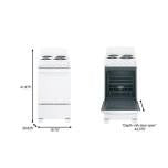 20-inch electric oven with 4 cooking zones, freestanding, in white