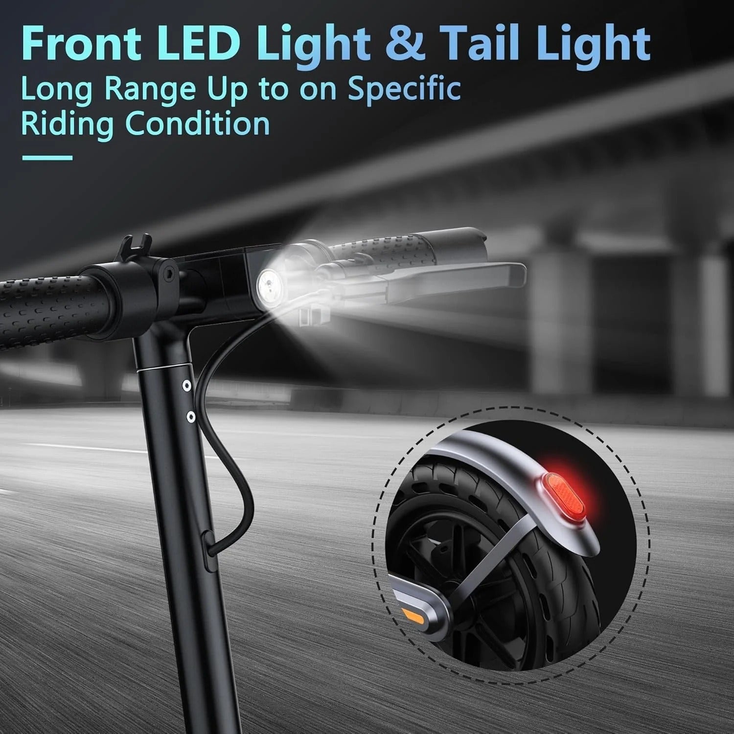 Electric scooter, 350W/500W powerful motor, 8.5"/10" solid rubber tires, 19/22 mph, 28/21/12 mile range, dual brakes