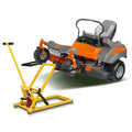 Lawn mower lift with hydraulic jack, 66 cm (26 inch) lifting height, welded steel construction, lifting capacity 227 kg (500 lbs), for ride-on lawn mowers, tractors and ATVs