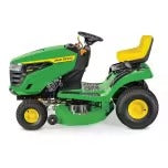 John Deere S100 ride-on lawnmower, 107 cm (42 inch) cutting width – 17.5 hp petrol hydrostatic drive